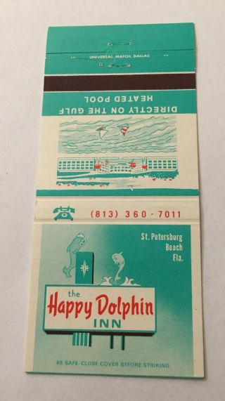 Vintage Matchbook Cover Matchcover Happy Dolphin Inn St Petersburg Fl