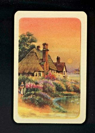 1 Swap Card Woolworths Blank Back Thatched Roof Cottage With Garden