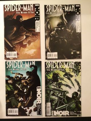 Spider - Man Noir Eyes Without A Face 1 - 4 Complete Run Marvel 2009 Gorgeous Vf/nm