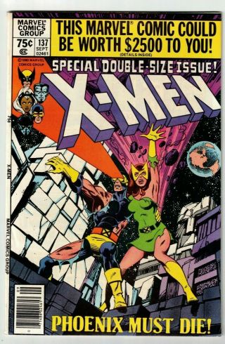 X - Men 137 Vf,  Death Of Phoenix Jean Grey John Byrne Art Giant - Size Newsstand