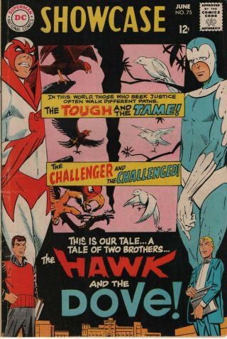 Showcase 75 June 1968 7.  0 Very Fine Hawk And Dove 1st App 36 Pages