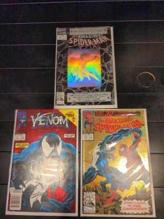 Marvel Spider - Man 365 (1992) 375 (1993) Venom Lethal Protector 1 1992