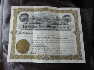 Golden West Mining Company - Stock Certificate - Montana 1935 7