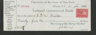 Vintage U.  S.  Check - National Commercial Bank - 1900