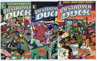 Destroyer Duck 1 - 7 Complete Set Avg.  Nm 9.  4 Jack Kirby Art Eclipse 1982