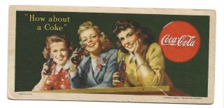1945 Risque Sexy Girls Ink Blotter Advertising Coca Cola 61