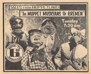 1972 Wate Knoxville,  Tennessee Tv Ad The Muppet Musicians Of Breman Puppets