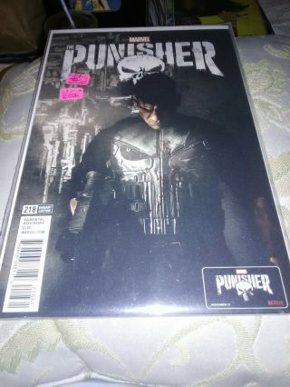 Punisher 218f,  John Bernthal Photo Cover,  Frank Dons War Machine Armor,  Nm,  2017