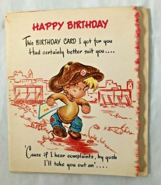 Rare 1969 Dennis The Menace Happy Birthday Card Deadstock Forget - Me - Not