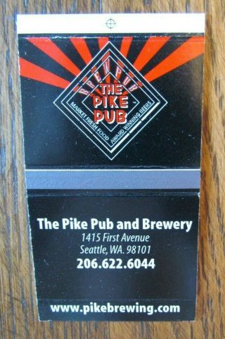 Pike Pub And Brewery Brew Pub (seattle,  Washington) Beer Matchbook Matchbox - F1