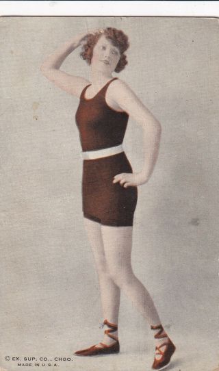 " Mack Sennett Comedies " Type Bathing Beauty 1920s Exhibit/arcade Card