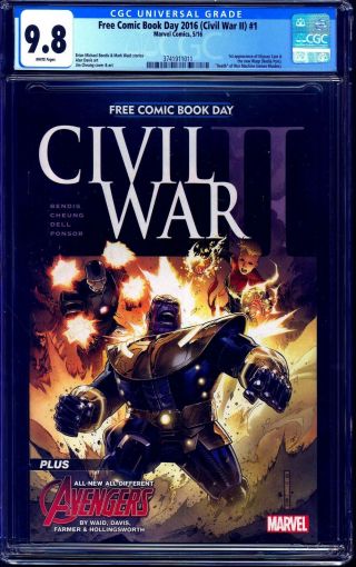 Comic Book Day 2016 Civil War Ii 1 Cgc 9.  8 1st Wasp Nadia Pym Fcbd Nm/mt