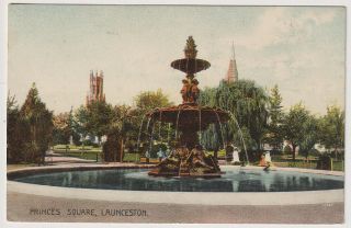 Tasmania C.  1910: Colour Card By Cox W/view Princes Square Launceston (1124)