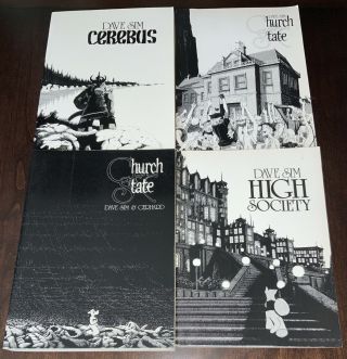 Dave Sim Cerebus & High Society & Church And State 1&2 - 4 Volumes See Photos