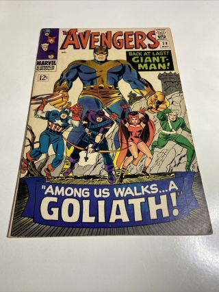 Avengers 28 1st App Of The Collector Giant Man Becomes Goliath 1966 Marvel Fn