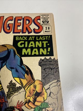 Avengers 28 1st app of the Collector Giant Man becomes Goliath 1966 Marvel fn 3