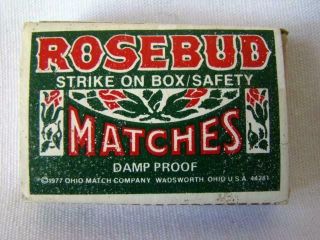 HOLD LISA 1977 Ohio Match Co.  Damp Proof ROSEBUD MATCHES Box,  Still Full 3