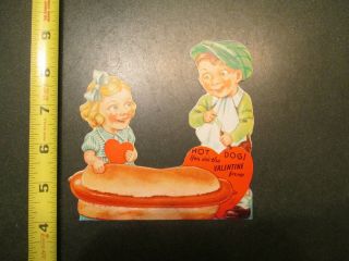 Valentine Vintage Card Hot Dog You Are The Valentine For Me