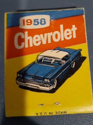 1958 Chevrolet Dealer matchbook 20 strike STATE STREET MOTORS INC SYCAMORE ILL 2