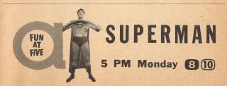 1957 Wfaa Dallas Tv Guide Ad Superman George Reeves Faster Then A Locomotive