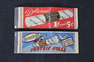 2 Vintage Tootsie Rolls Matchbook Covers