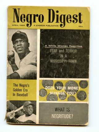 April 1962 Negro Digest Jackie Robinson Willie Mays