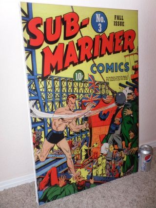 Sub - Marine,  No.  3,  Golden Age,  Comic Book Cover,  Giclee Canvas,  Print Art