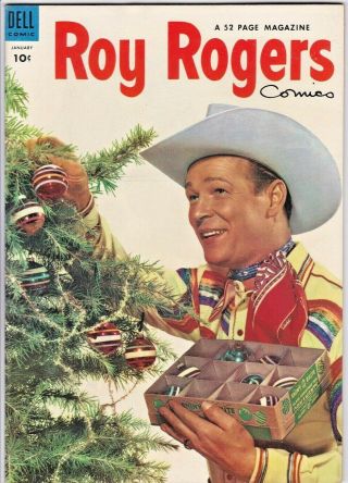 Roy Rogers Comics 73 (dell) Dale Evans - Trigger - Bullet - X - Mas Photo Cover