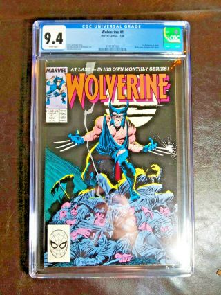 Wolverine 1 Marvel 1988 Cgc 9.  4 White Pages 1st App Patch Direct Key