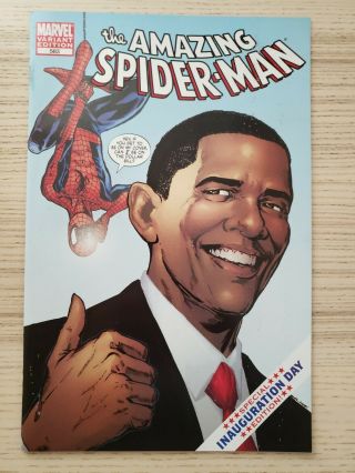 Spider - Man 583 1st Print Inauguration Day President Obama - Vf,  Bonus