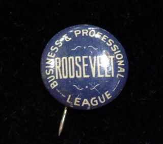 Fdr Political Pin Back Button Franklin Roosevelt Advertising Business League