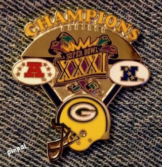 Green Bay Packers Lapel Pin Nfl Football Bowl Xxxi 31 1996 Champions