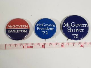 Vintage 1972 Mcgovern For President Campaign Pinback Pin Button Eagleton Shriver