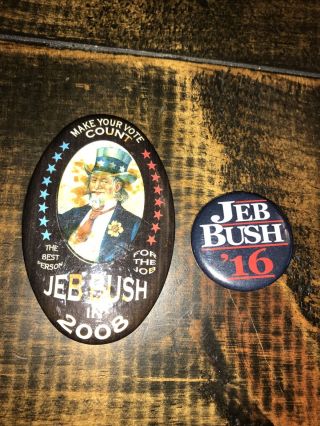 2008 16 Jeb Bush For Governor Florida Political Campaign Pinback Button Pin J6