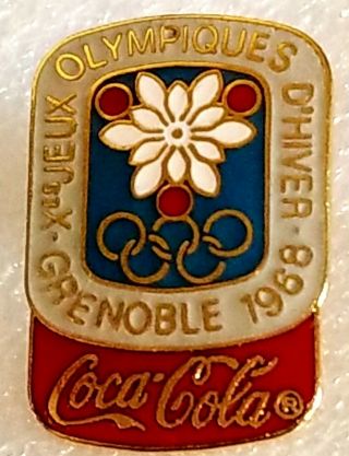1968 Grenoble Coca Cola Coke Olympic Commemorative Pin
