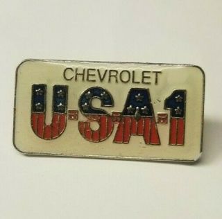Rare Usa 1 Chevrolet Lapel Pin Pinback Chevy