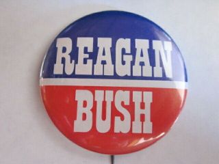 Ronald Reagan George Bush 1980 Presidential Political Button 2 3/16 "