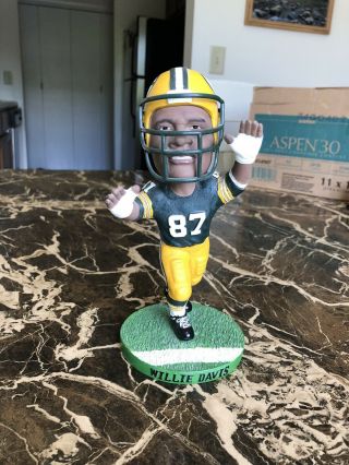 Willie Davis 7” Bobble Head Green Bay Packers Nfl Hall Of Fame