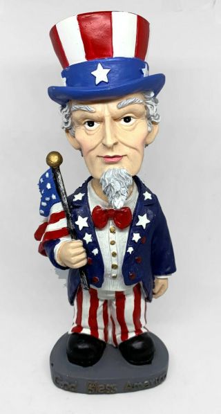 Uncle Sam " God Bless America " Usa - Themed Bobblehead Figure