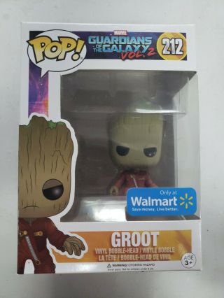 Funko Pop Guardians Of The Galaxy Vol.  2 Groot 212 Walmart Exclusive