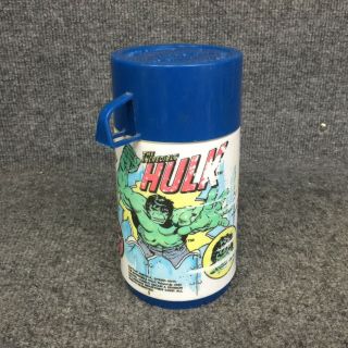 Vintage 80’s Spider - Man Hulk Captain America Marvel Comics Thermos By Aladdin