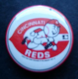 Vintage 1969 Cincinnati Reds Baseball Pin 1 3/4 " Diameter Mlb