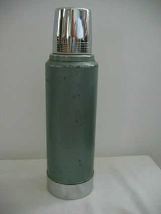 Vintage Stanley Aladdin 1 Quart Green Metal Thermos Vacuum Bottle A - 944b