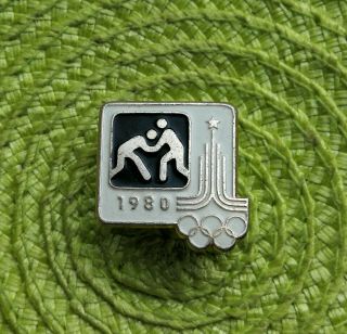 1980 Xxii Moscow Summer Olympic Games Wrestling Pin Badge