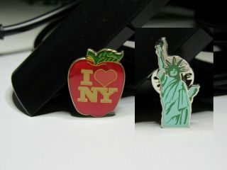 York Red Apple Colorful Lapel Pin I Love Ny Souvenir Statue Of Liberty Mini