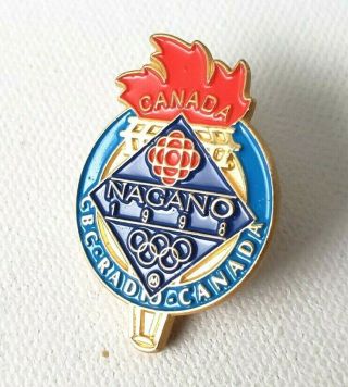 Cbc - Radio Canada - Nagano Olympics 1998 Metal Enamel Pin Torch