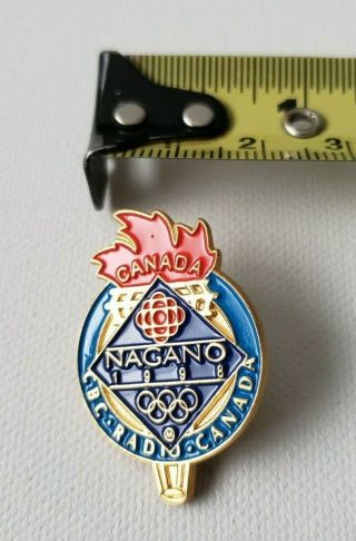 CBC - Radio Canada - NAGANO OLYMPICS 1998 Metal Enamel Pin Torch 3
