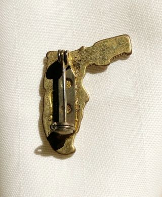 Vintage Antique Brass 3 - D Embossed Florida State Shape Lapel Pin Pre - Disney 1” 2