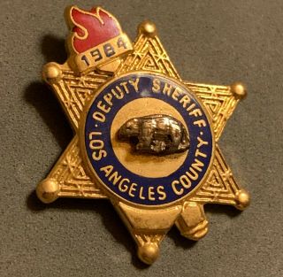 1984 Los Angeles Olympic Pin Badge La County Sheriff Security Pin Olympic Torch