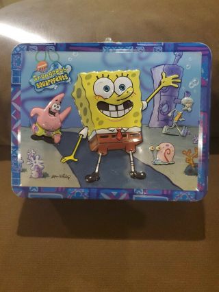 2003 Spongebob Squarepants Embossed Lunch Box Tin